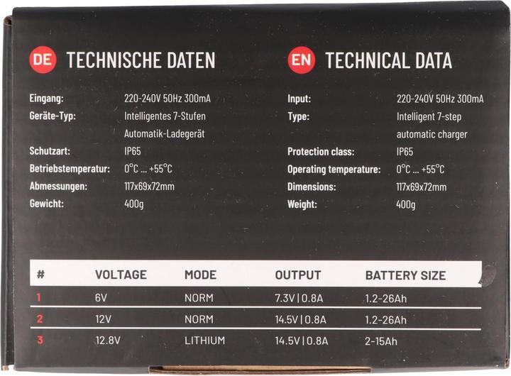 Produktbild Absina Batterieladegerät A800 (6V, 12V, 0.80 A)
