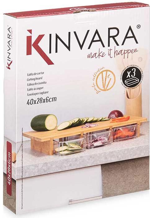 Actual product image Kinvara Serving tray with 3 compartments - Bamboo