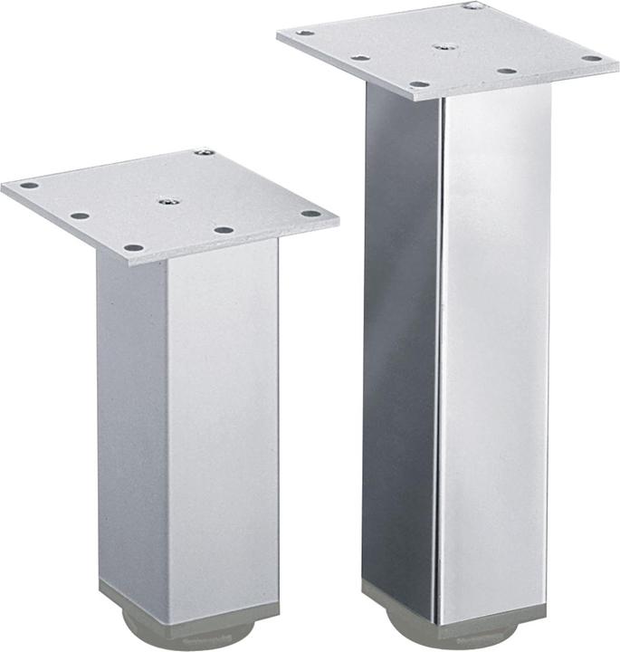 Actual product image Hettich Möbelfuss Lano SQ 46x46 mm alu eloxiert Höhe 200 mm +15 mm Bodenausgleich