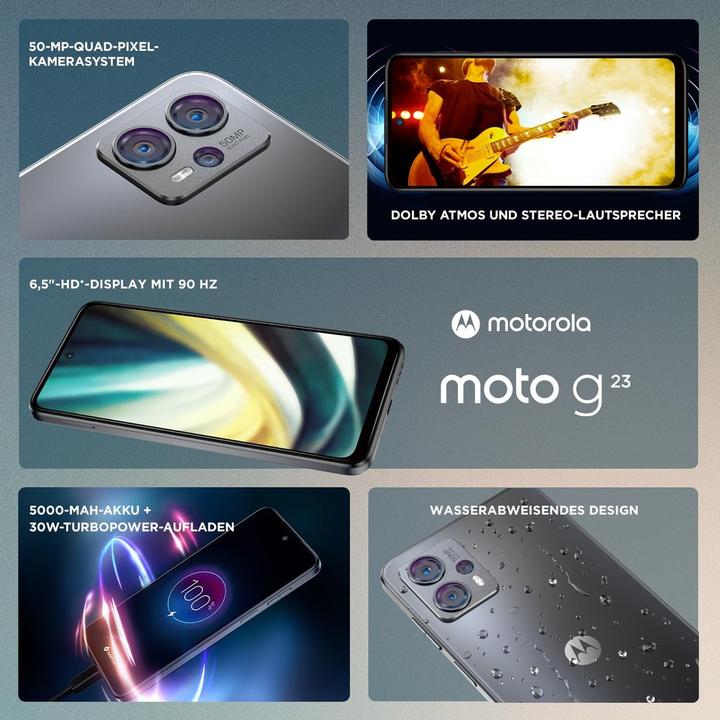 Image du produit Motorola Moto G23 (128 Go, Tapis charbon de bois, 6.50", Double SIM, 50 Mpx, 4G)