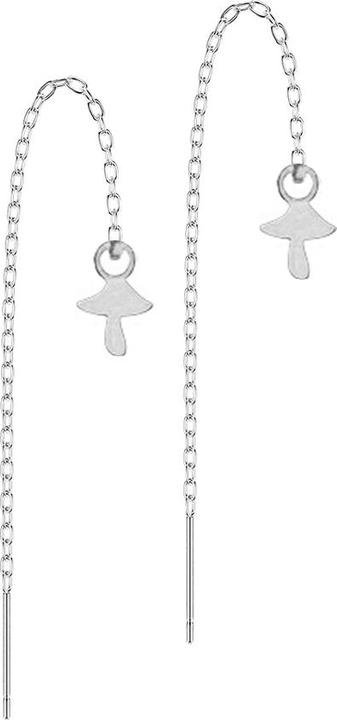Image du produit Star Piercing Ohrstecker silber freifallende Kette Pilz (Acier chirurgical 316L, sans laiton)