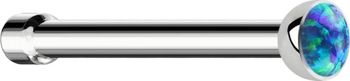 Immagine prodotto Star Piercing Nasenstecker gerade silber mit Opal blau (senza ottone, Acciaio chirurgico 316L)