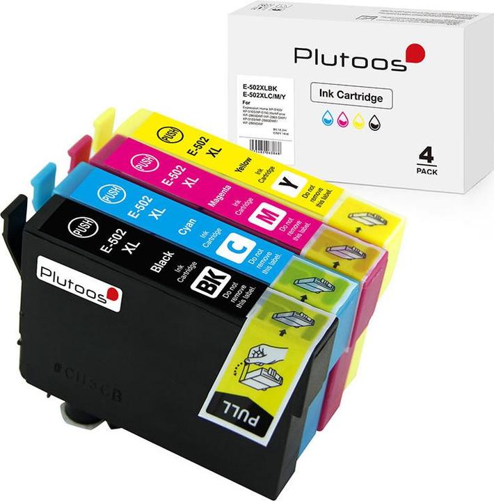 Produktbild Plutoos Epson 502XL Patrone XXL kompatibel, 4er Farbset (M, Y, C, BK)