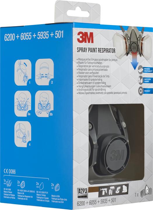 Image du produit 3M Masque de protection respiratoire (A2P3, 1 x)