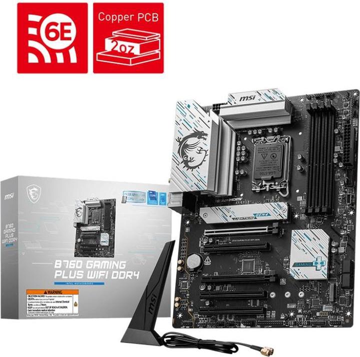 Actual product image MSI B760 GAMING PLUS WIFI DDR4 (LGA 1700, Intel B760, ATX)