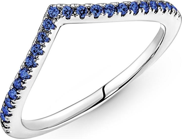 Produktbild Pandora Sparkling Wishbone Blue Ring (48, 925 Silber)