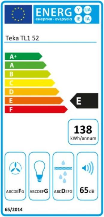 Label énergétique Teka TL1-52 (Hotte écran plat)