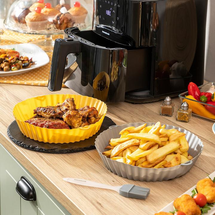 Immagine prodotto InnovaGoods Stampi in silicone con spazzola da forno per friggitrici ad aria calda Mollicon
