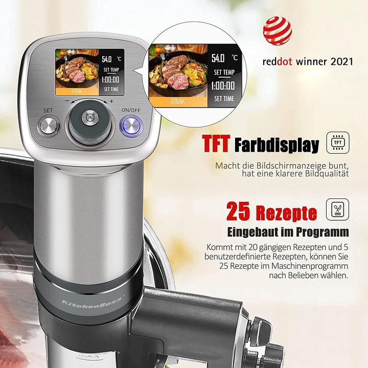 Produktbild KitchenBoss G320/Silber mit 5 Stk Vakuumierbeutel