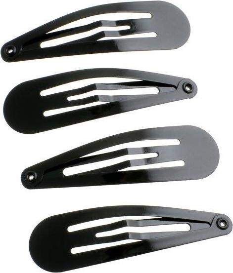Immagine prodotto DailyGo Clip per capelli Click Clack metallo 5 cm, nero (4 pz.)