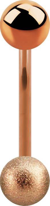 Produktbild Star Piercing Micro Banane rosegold mit Kugel gesprenkelt (ohne Messing, Chirurgenstahl 316L)