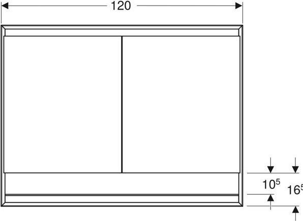 Produktbild Geberit ONE Spiegelschrank mit ComfortLight, 2 Türen, Unterputzmontage, mit Nische, 120x90x15cm, 50