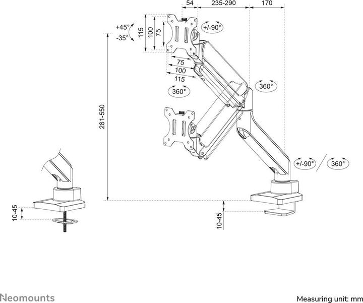 Produktbild Neomounts DS70-450BL1 (Tisch, 42")