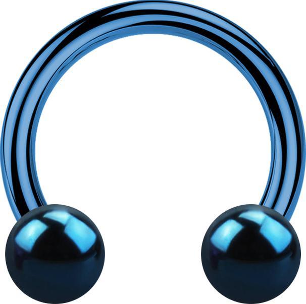 Star Piercing Micro Circular Barbell dunkelblau mit zwei Kugeln (ohne Messing, Titan G23)