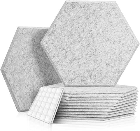 Kuchoow Panneaux acoustiques Hexagon avec autocollant (12 pcs)