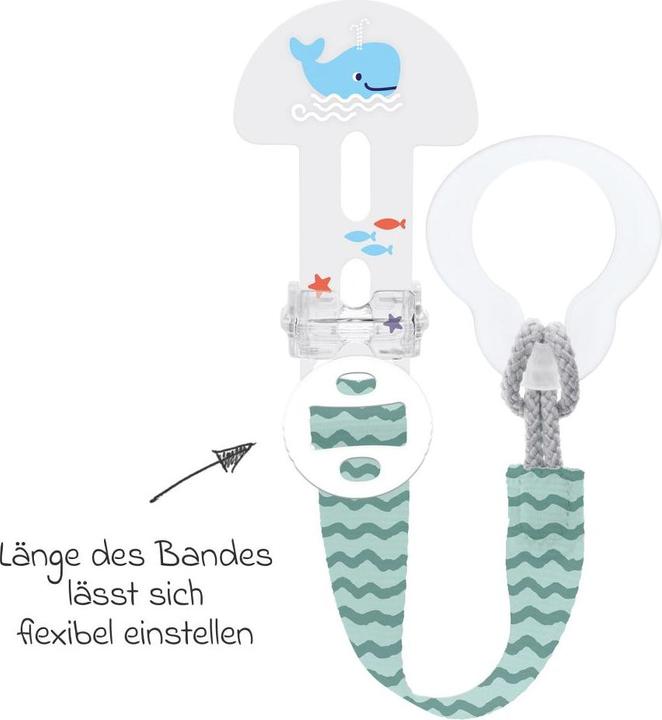 Produktbild MAM Schnullerketten Schnullerband Clip it! - Wal (1 x, ab Geburt)