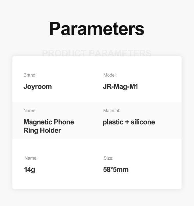 Immagine prodotto Joyroom Set di anelli di montaggio magnetici per smartphone / tablet 2 pezzi neri (JR-Mag-M1)