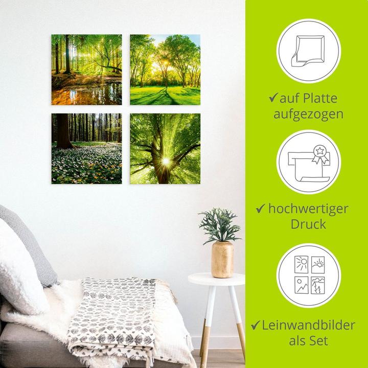 Image du produit Artland Forêt Ruisseau Printemps Rose des vents Soleil Arbre K2FR (30 x 30 cm)