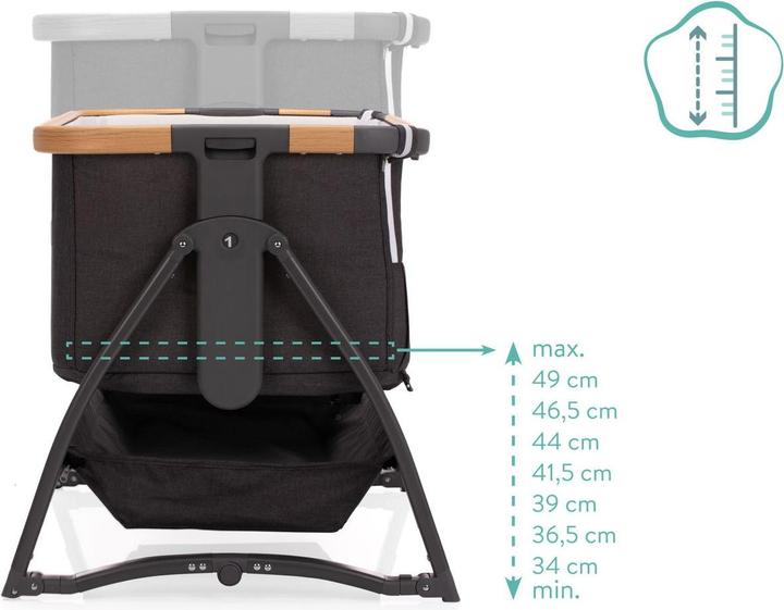 Actual product image Fillikid Scandic grey melange co-sleeper bed