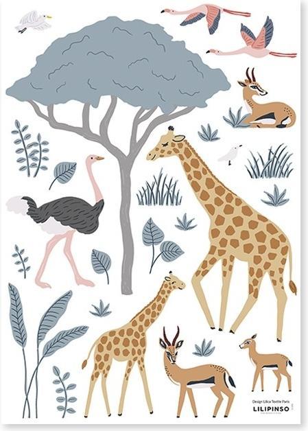 Image du produit Lilipinso Stickers muraux Décoration, girafe, gazelle, flamant rose