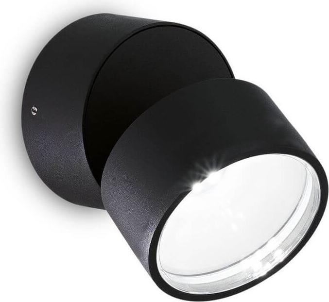 Actual product image Ideal lux OMEGA ROUND LED wall light 7W ⌀90mm black IP54 neutral white 285504 (650 lm, IP54)