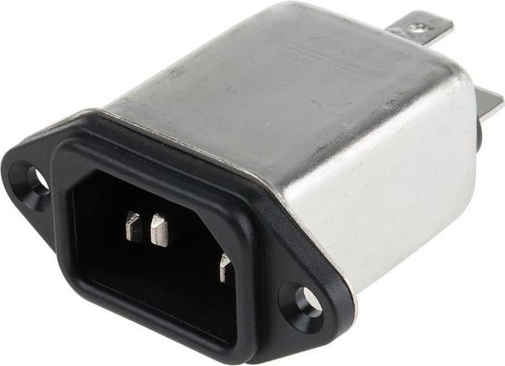 Actual product image Rs Pro IEC filter plug, 250 V ac / 3A, panel mounting / blade terminal connection