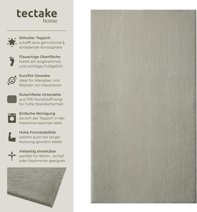 Actual product image tectake Short pile carpet Soft Zone (80 x 150 cm)