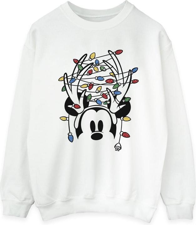 Disney Mickey Mouse Christmas Head Lights Sweatshirt (XL)