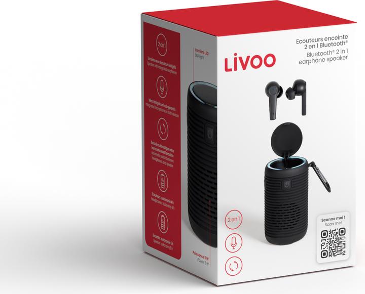 Actual product image Livoo Bluetooth® 2 in 1 earphone speaker (5 h, Wireless)