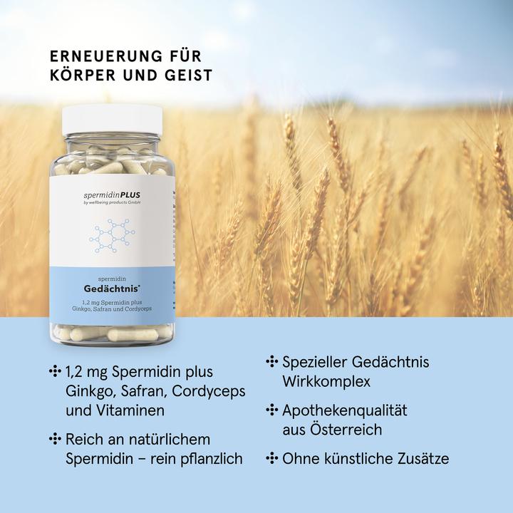 Produktbild SpermidinPlus Spermidin Gedächtnis (60 Stück, Kapseln)