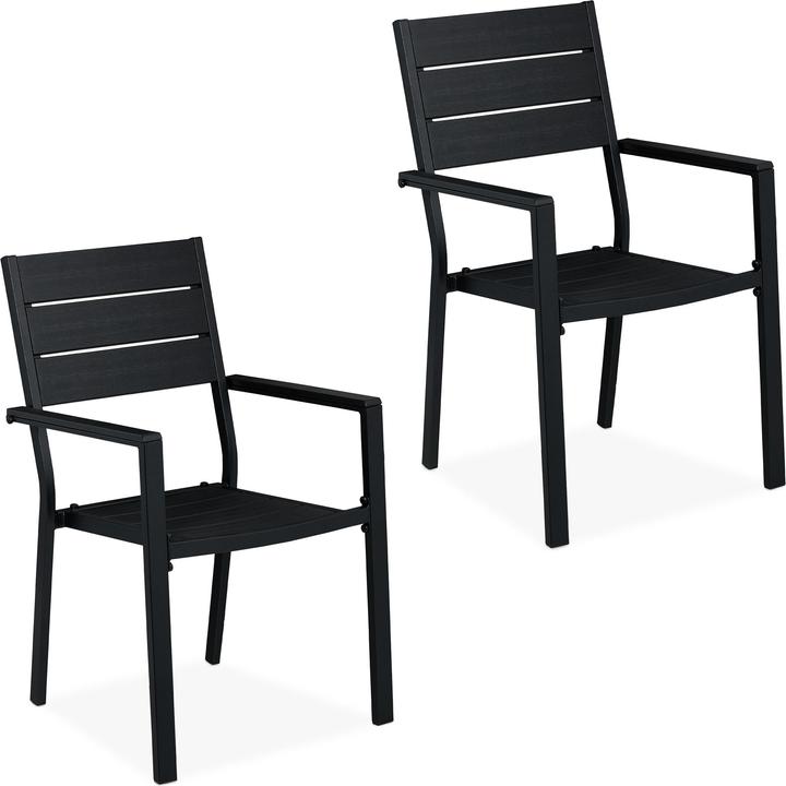Relaxdays 2x chaise de jardin
