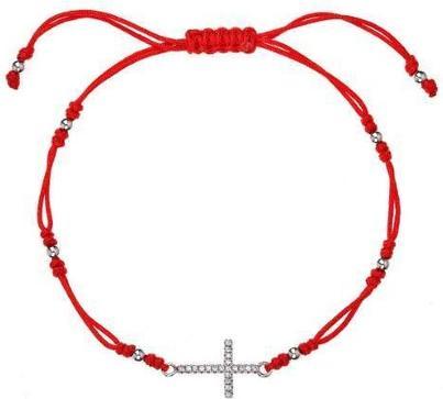 Evolution Group Red kabbalah bracelet with cross 13022.3 red