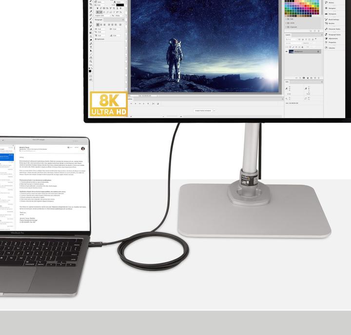 Immagine prodotto StarTech com A40G2MB-TB4-CABLE, Männlich, Männlich, 2 m, Schwarz, Nickel, 40 Gbit/s (2 m, USB 4.0, USB 3.2)