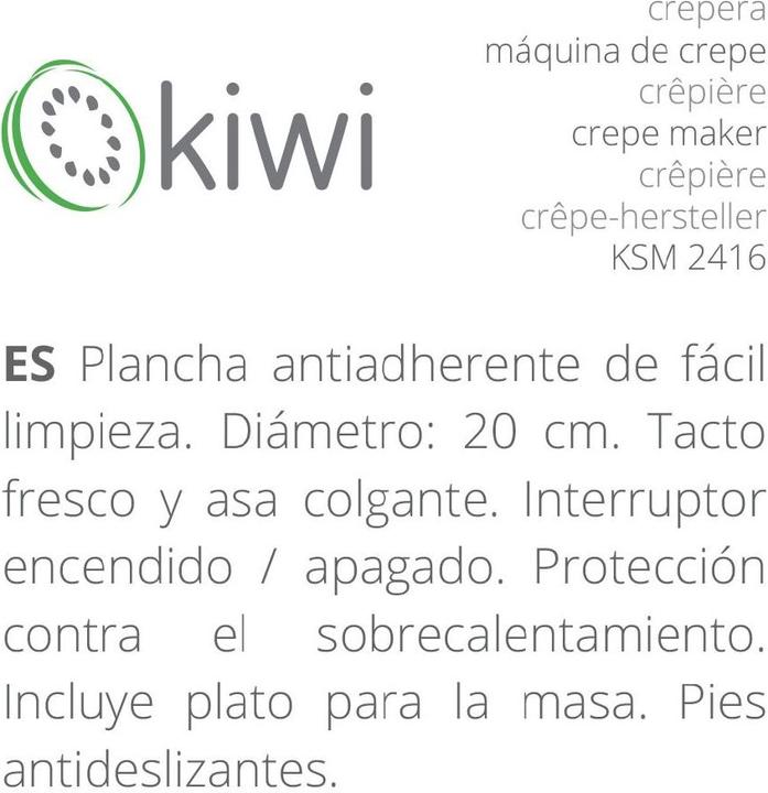 Produktbild Kiwi elektrische kreppmaschine 20cm 600w