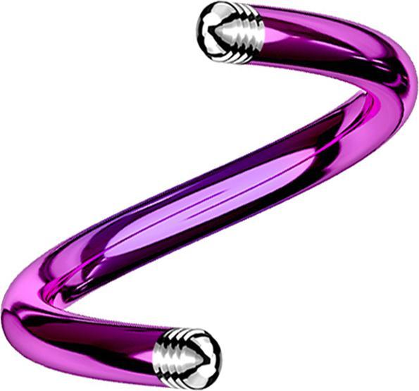 Star Piercing Micro Spiralen-Stab violett (Titan G23, ohne Messing)