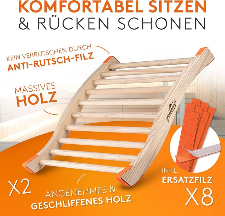 Immagine prodotto Alpenhauch Schienale per sauna in legno naturale Set di 2