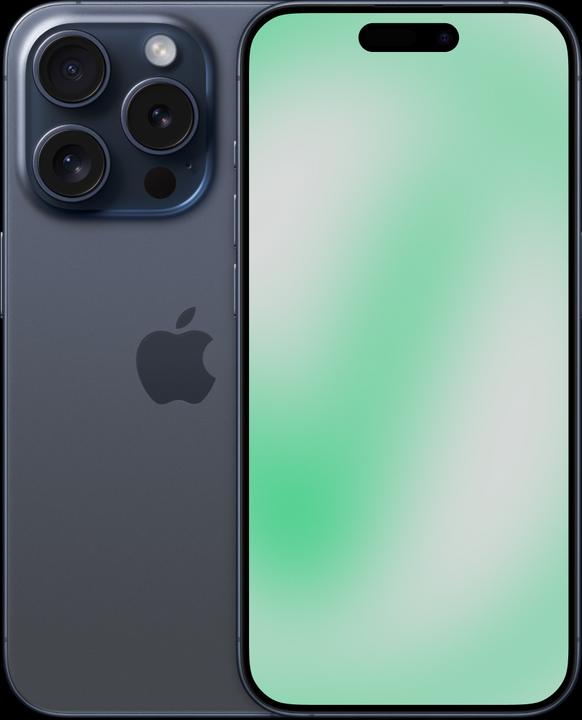 Produktbild Revendo iPhone 15 Pro (128 GB, Titan Blau, 6.10", 48 Mpx, SIM + eSIM, C / Gut)