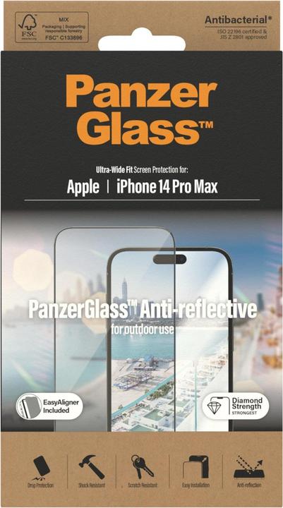 Immagine prodotto PanzerGlass Vestibilità ultra ampia antiriflesso (1 Pezzo/i, Apple iPhone 14 Pro Max)