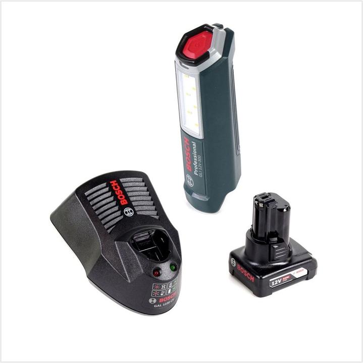 Actual product image Bosch Professional GLI 12V-300 Battery Lamp + 1x GBA 12V 6.0 Ah Battery + GAL 1230 Charger (300 lm)