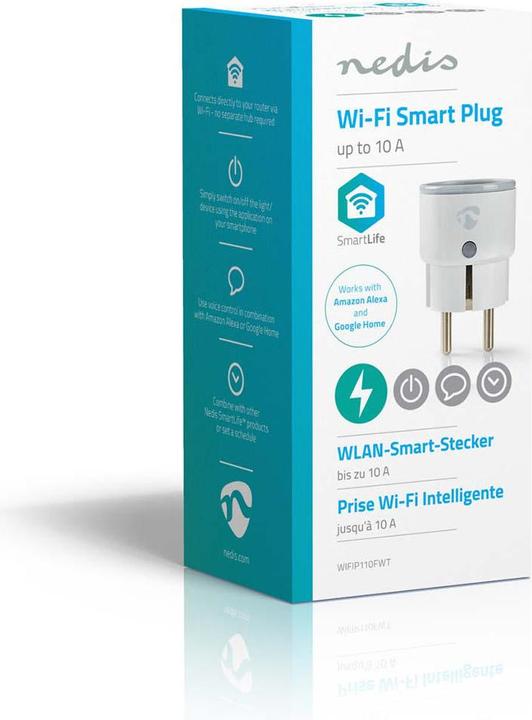 Produktbild Nedis WLAN Smartplug (WIFIP110FWT) - Energieüberwachung, Schuko Typ F, 10 A
