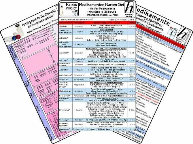 Produktbild Medikamenten Karten-Set - Notfallmedikamente, Analgesie & Sedierung, Inkompatibilitäten intrave (Deutsch, Uwe Hawelka, 2025)
