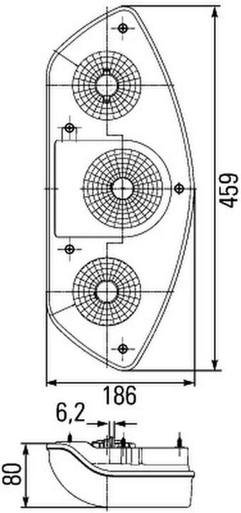 Actual product image Hella 10 tail lights right bulb technology installation 2SD 343 440-047