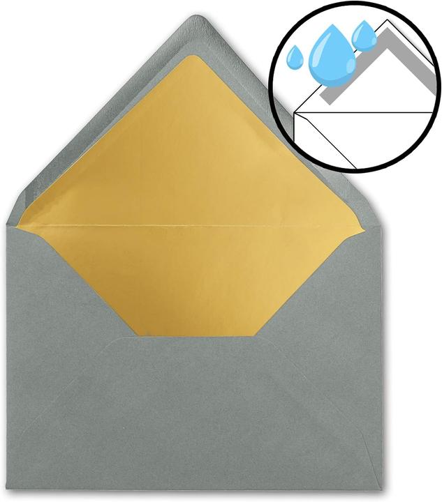 Produktbild Neuser Papier Gold-gefütterte Briefumschläge C5 (50 Stück) (C5, 50 x)