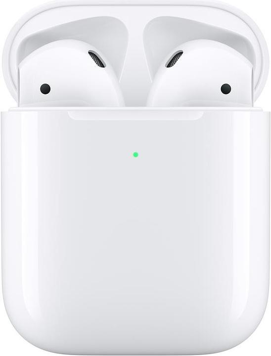 Image du produit Apple AirPods 2e génération avec boîtier de chargement sans fil (2019) (pas de réduction du bruit, 5 h, Sans fil)