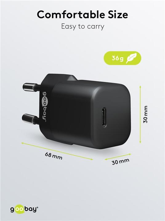 Image du produit Goobay Chargeur Rapide USB-C Nano avec technologie GaN (30 W)