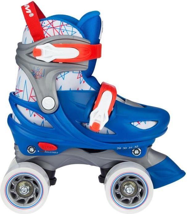 Nijdam Rolschaatsen Verstelbaar - Geo Metricker - Blauw/Rood/Wit/Zilvergrijs - 25-28 (25, 26, 27, 28)
