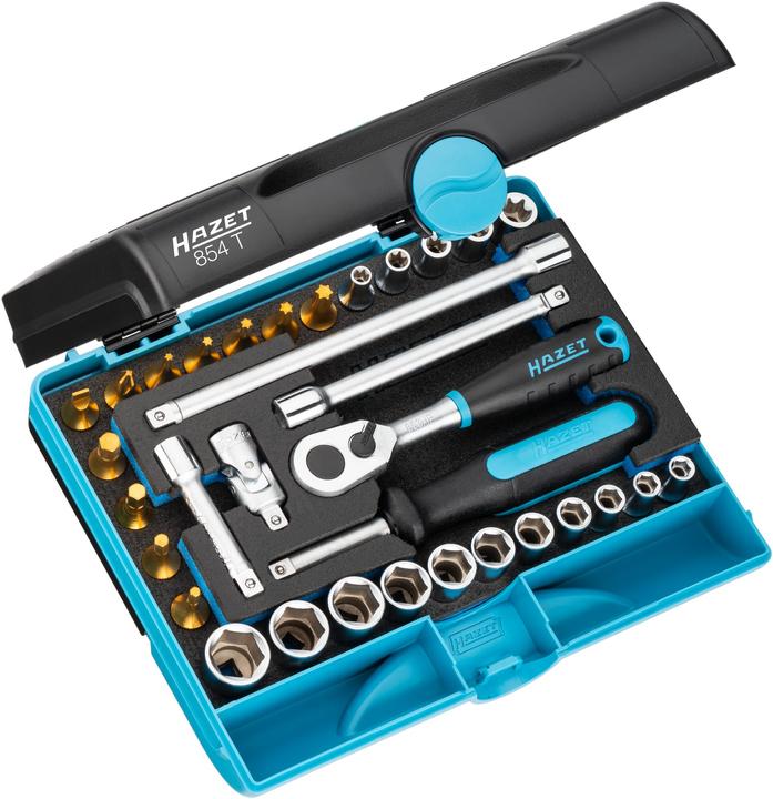 Immagine prodotto HAZET Serie di chiavi a bussola 854T ∙ Attacco quadro, cavo, 6,3 mm (1/4 di pollice) ∙ Profilo traz… (14 mm, 7 mm, 8 mm, 5 mm, 12 mm, 13 mm, 9 mm, 6 mm, 10 mm, 11 mm, 4 mm, 3 mm)