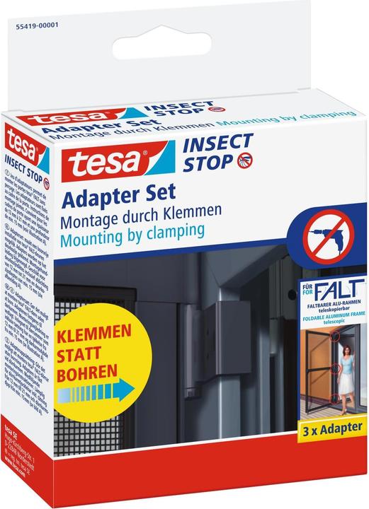 Actual product image tesa FALT insect screen adapter for doors, door clamp for mounting without drilling or screwing (4 x 11 x 15 cm)
