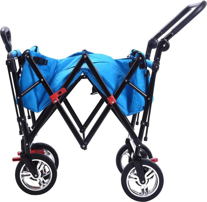 Actual product image Fuxtec FX-CT700 handcart with UV-protected sun canopy and additional push handle TURKIS (FX-
