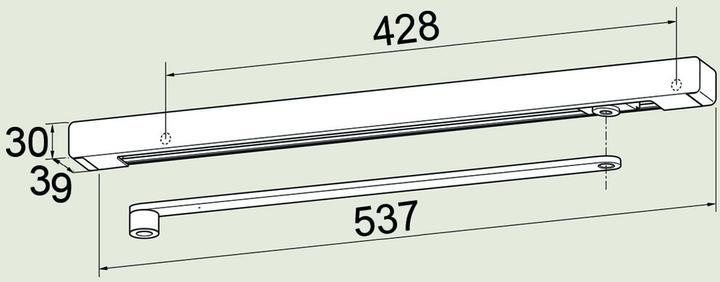 Actual product image Dormakaba Slide rail with lever G-EMF XEA (Room door, Entrance door, Wooden door, French window, Indoor)